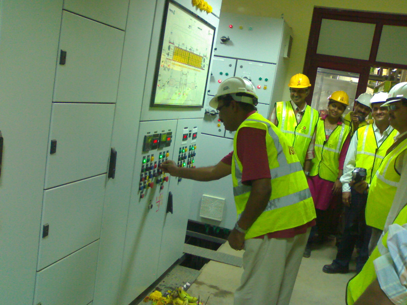 Technical team supporting industrial equipment
